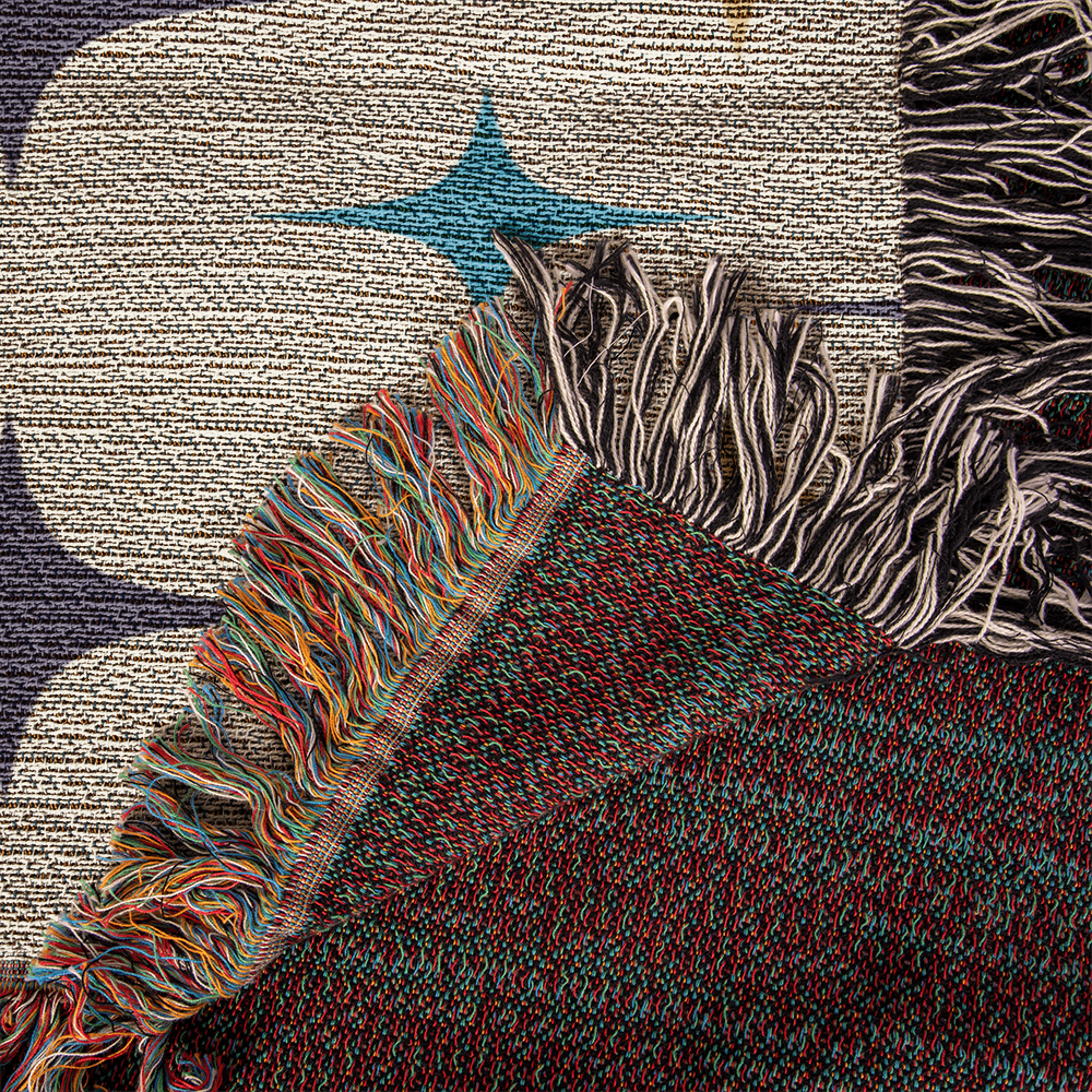 Mid-Century Starburst Woven Blanket | Vintage cozy throw for cool nights