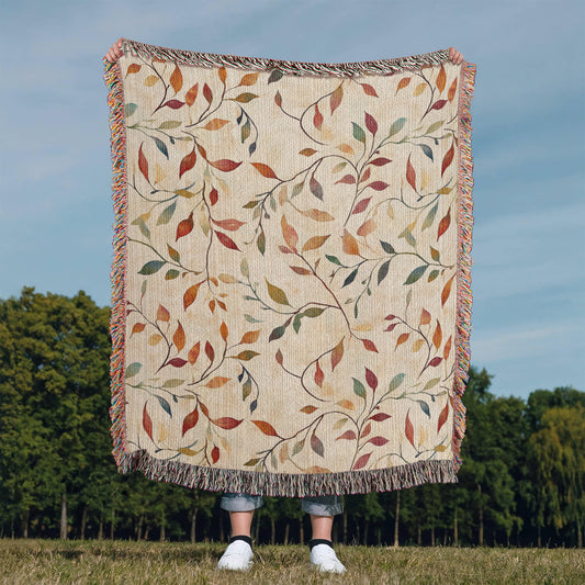 Topeka Autumn Floral Woven Blanket | Cozy throw for cool evenings