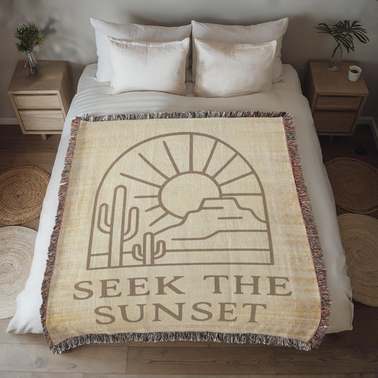 Seek the Sunset Woven Blanket | Southwest style throw for cool evenings