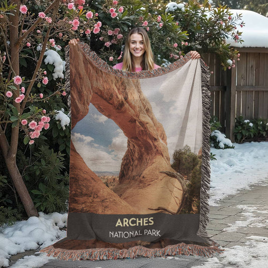 Arches National Park Woven Blanket | Scenic Throw for Adventure and Nature Lovers