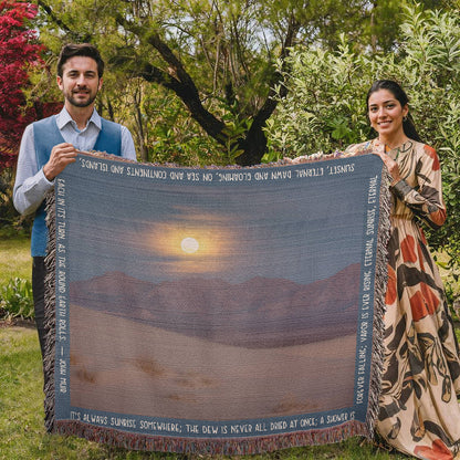 Cadiz Dunes Wilderness Sunrise Woven Blanket | Cozy Throw for Nature Lovers