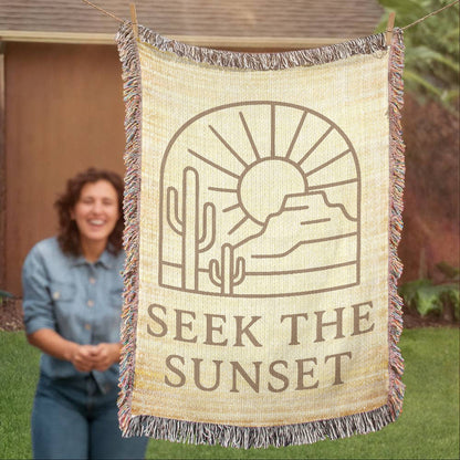 Seek the Sunset Woven Blanket | Southwest style throw for cool evenings