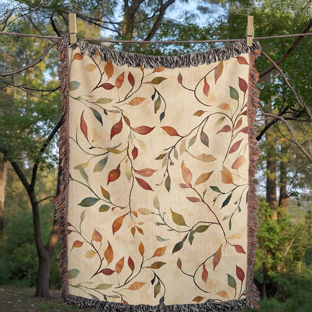 Topeka Autumn Floral Woven Blanket | Cozy throw for cool evenings