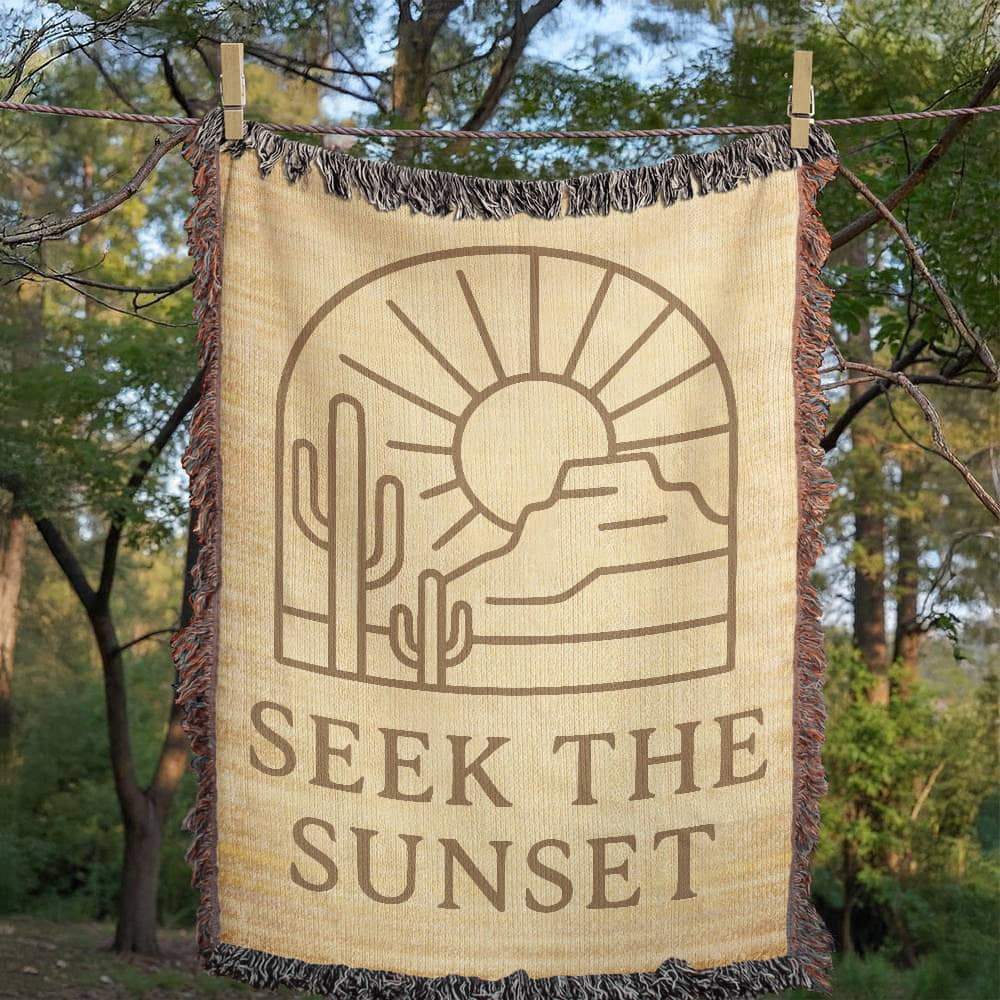 Seek the Sunset Woven Blanket | Southwest style throw for cool evenings