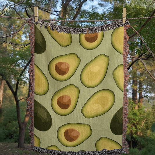 Avocados Woven Blanket | Cozy throw for foodies