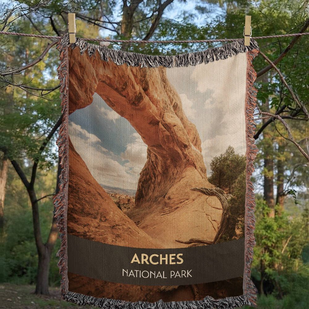 Arches National Park Woven Blanket | Scenic Throw for Adventure and Nature Lovers
