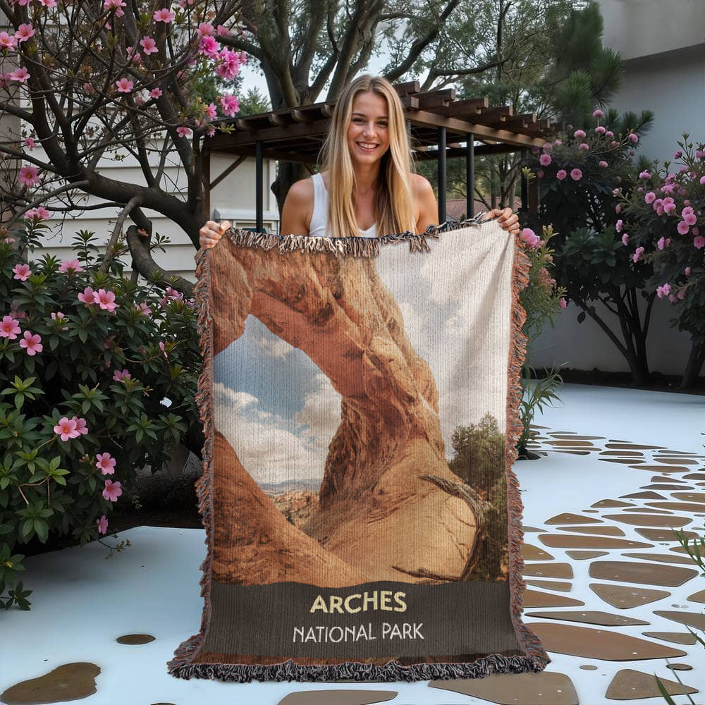 Arches National Park Woven Blanket | Scenic Throw for Adventure and Nature Lovers