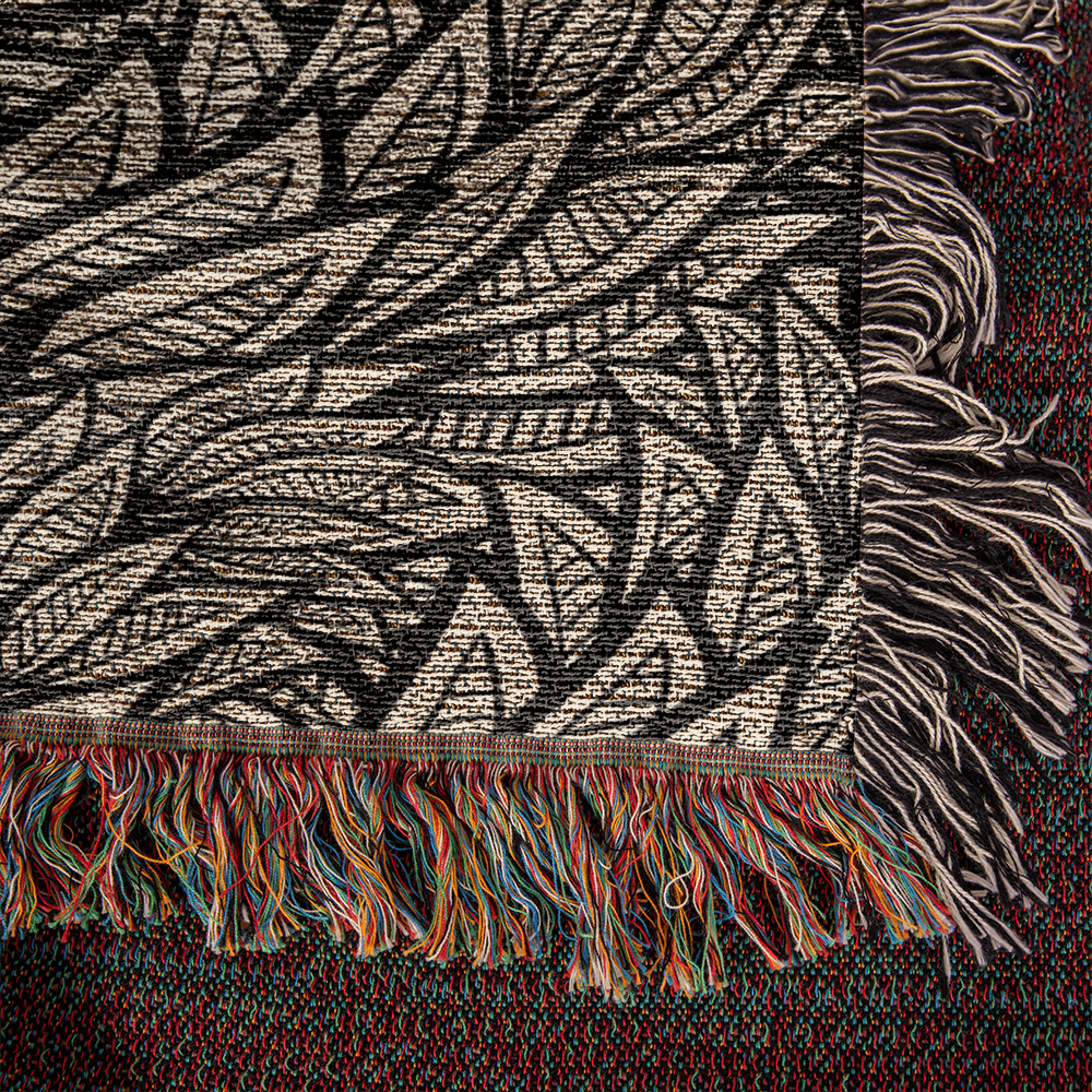 Art Deco Leaves Woven Blanket | Cozy throw for design lovers