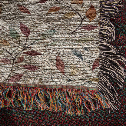Topeka Autumn Floral Woven Blanket | Cozy throw for cool evenings