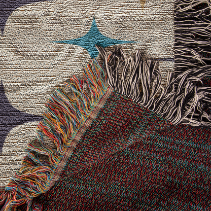 Mid-Century Starburst Woven Blanket | Vintage cozy throw for cool nights