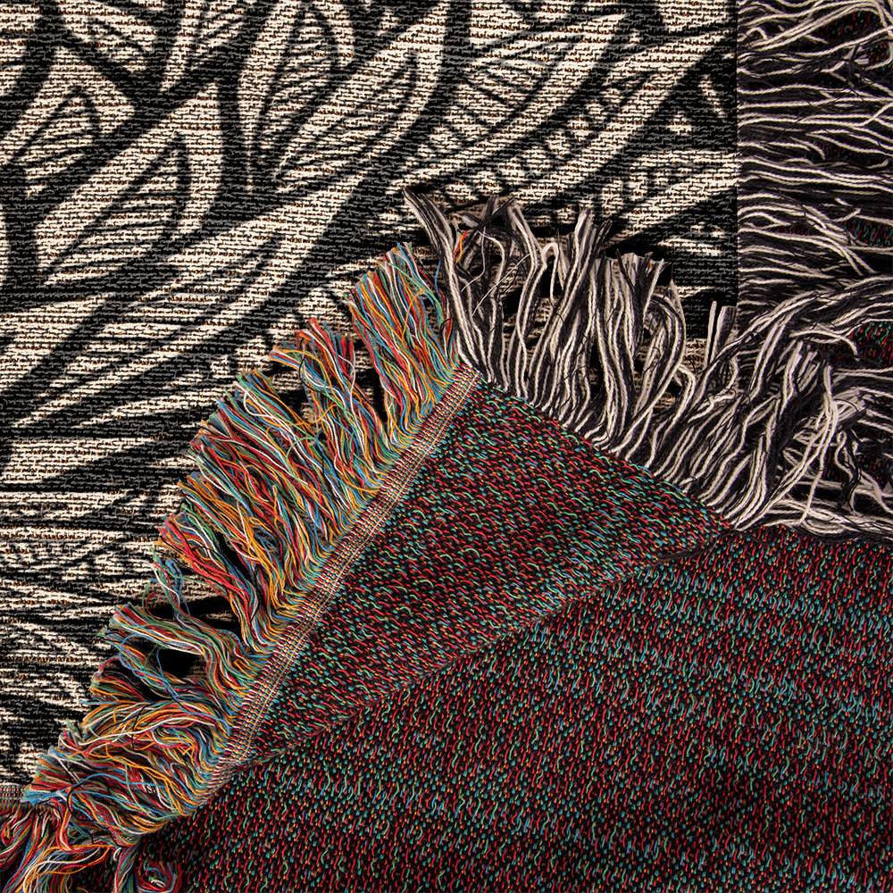 Art Deco Leaves Woven Blanket | Cozy throw for design lovers