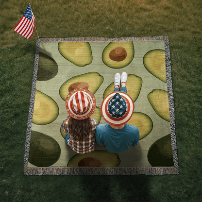 Avocados Woven Blanket | Cozy throw for foodies