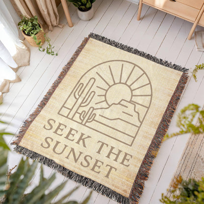 Seek the Sunset Woven Blanket | Southwest style throw for cool evenings