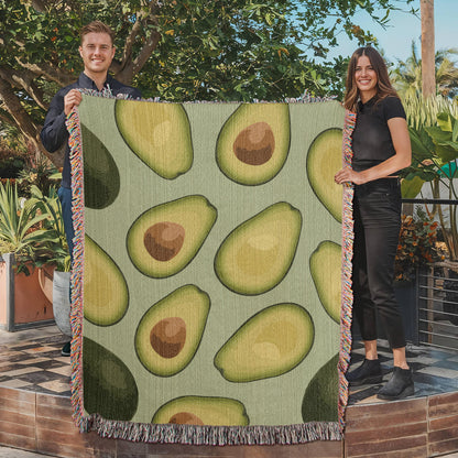 Avocados Woven Blanket | Cozy throw for foodies