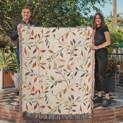 Topeka Autumn Floral Woven Blanket | Cozy throw for cool evenings