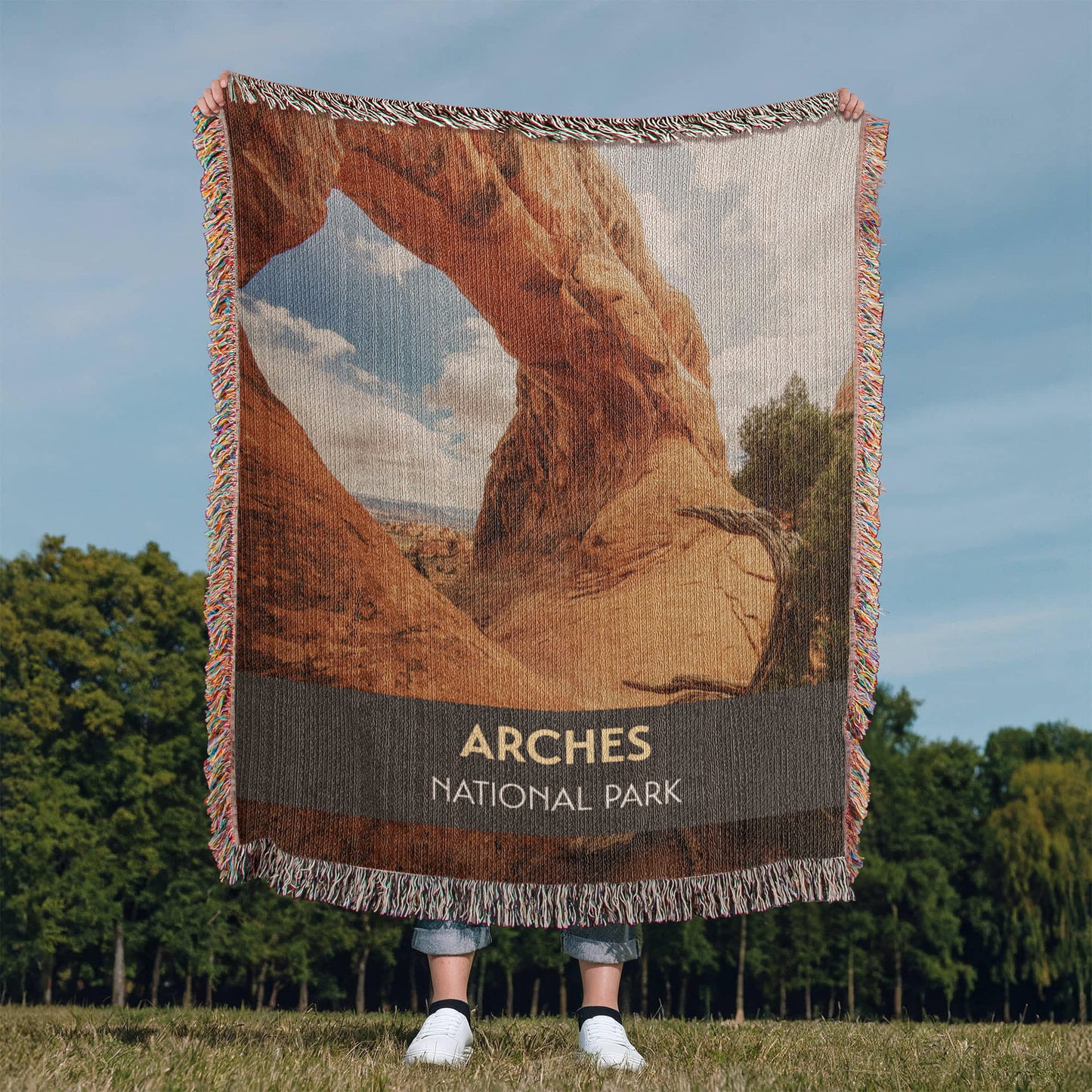 Arches National Park Woven Blanket | Scenic Throw for Adventure and Nature Lovers