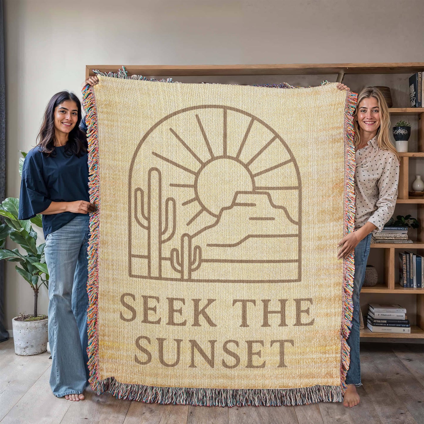 Seek the Sunset Woven Blanket | Southwest style throw for cool evenings