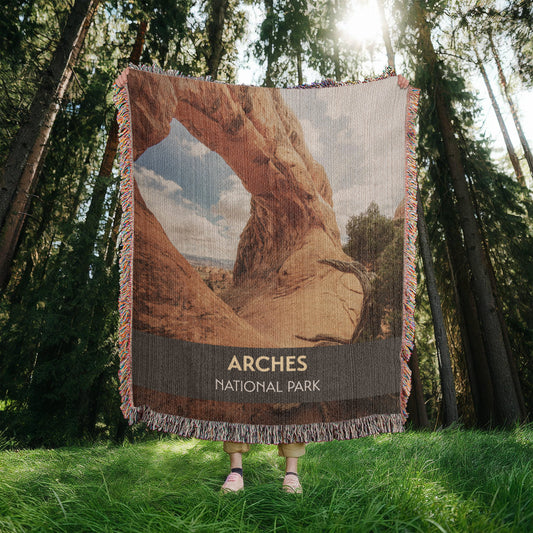 Arches National Park Woven Blanket | Scenic Throw for Adventure and Nature Lovers