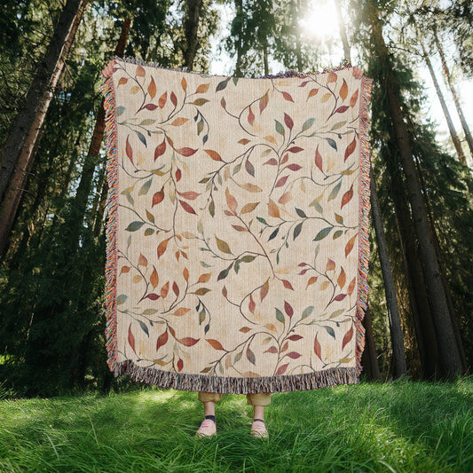 Topeka Autumn Floral Woven Blanket | Cozy throw for cool evenings