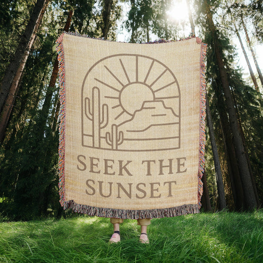 Seek the Sunset Woven Blanket | Southwest style throw for cool evenings