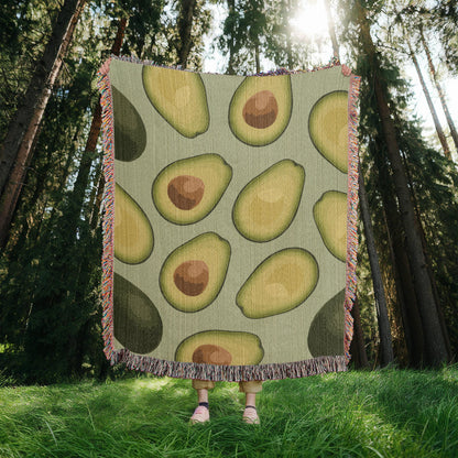 Avocados Woven Blanket | Cozy throw for foodies