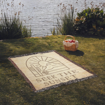 Seek the Sunset Woven Blanket | Southwest style throw for cool evenings