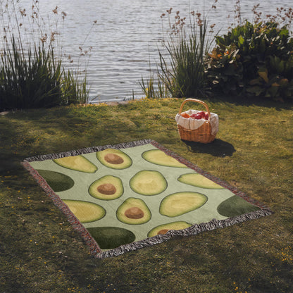Avocados Woven Blanket | Cozy throw for foodies