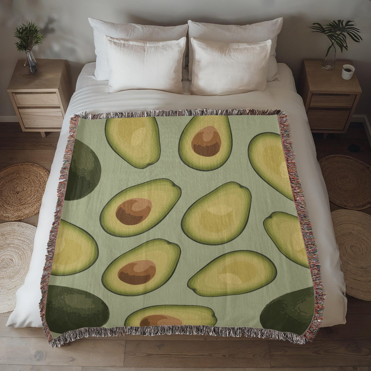 Avocados Woven Blanket | Cozy throw for foodies
