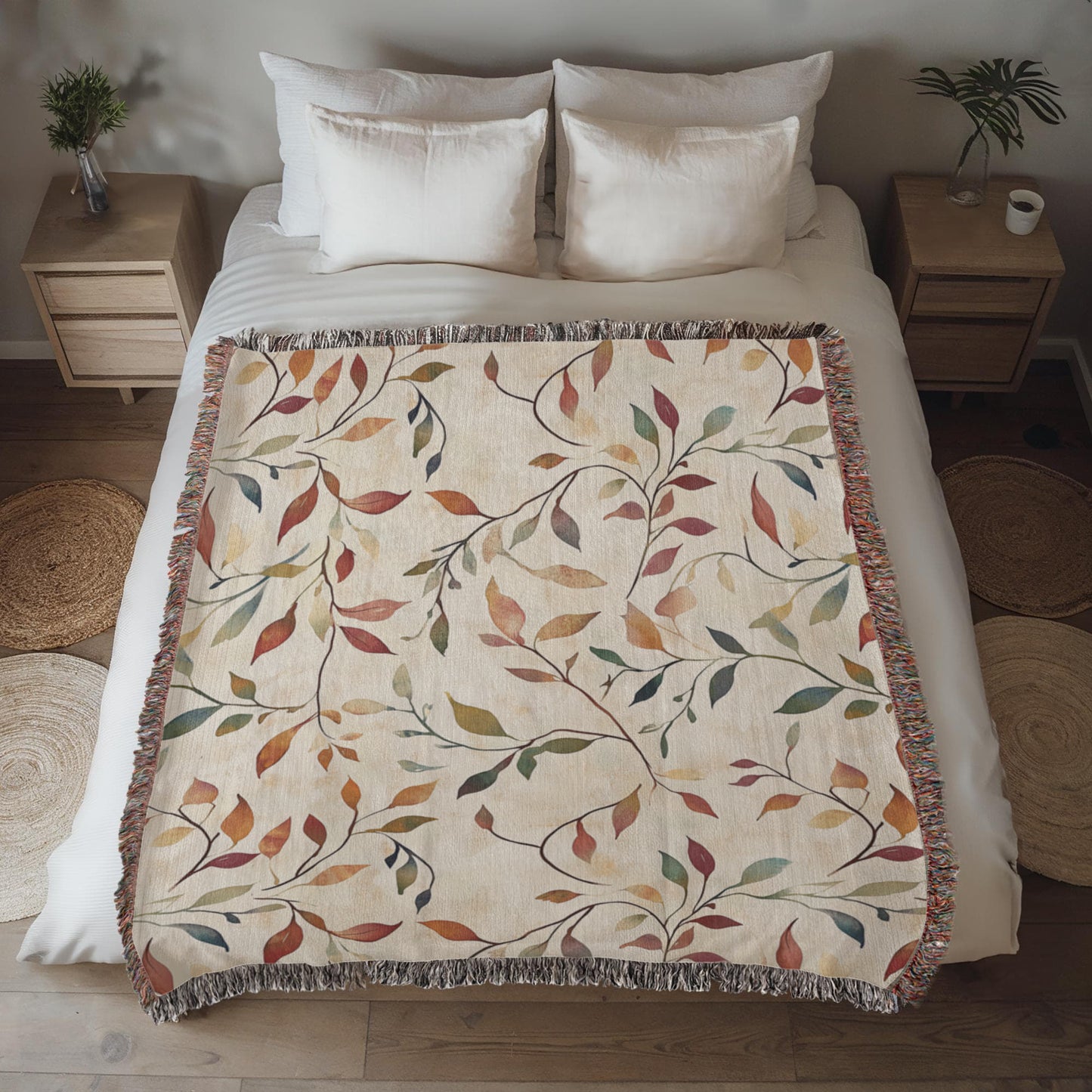 Topeka Autumn Floral Woven Blanket | Cozy throw for cool evenings