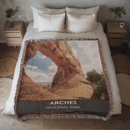Arches National Park Woven Blanket | Scenic Throw for Adventure and Nature Lovers