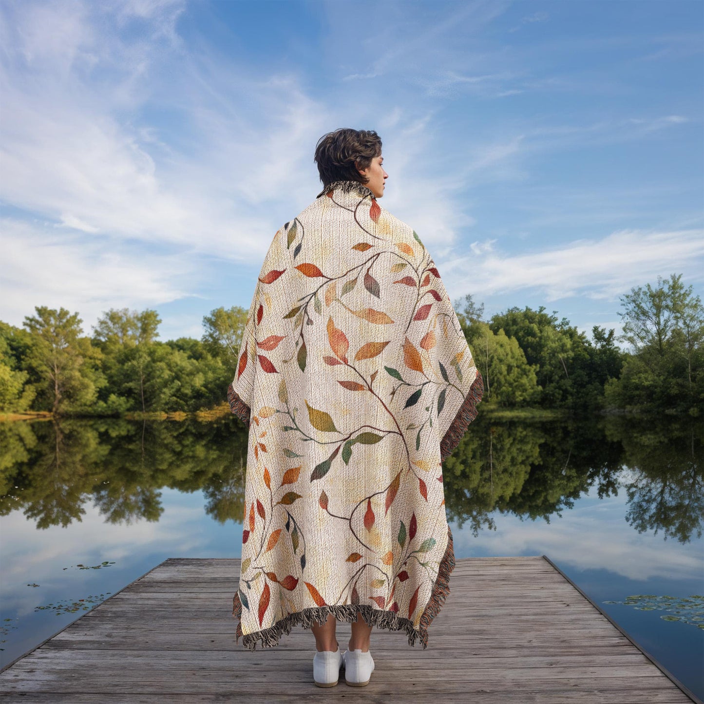 Topeka Autumn Floral Woven Blanket | Cozy throw for cool evenings