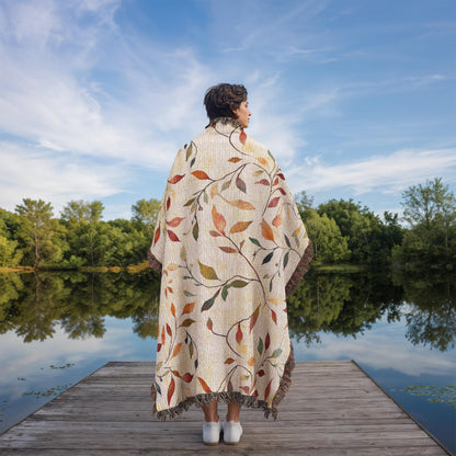 Topeka Autumn Floral Woven Blanket | Cozy throw for cool evenings