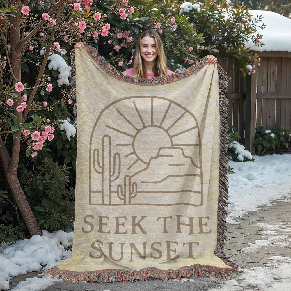 Seek the Sunset Woven Blanket | Southwest style throw for cool evenings