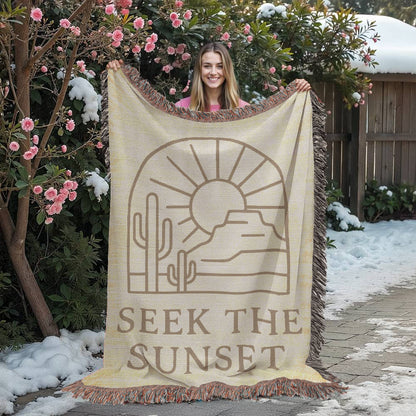 Seek the Sunset Woven Blanket | Southwest style throw for cool evenings