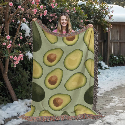 Avocados Woven Blanket | Cozy throw for foodies