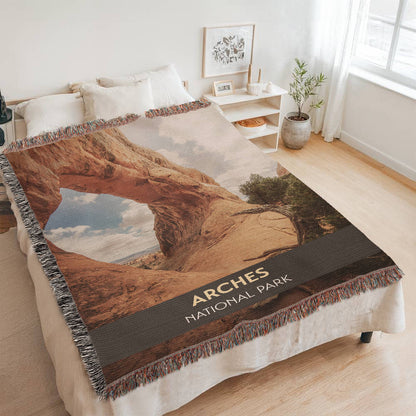 Arches National Park Woven Blanket | Scenic Throw for Adventure and Nature Lovers
