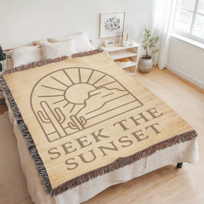 Seek the Sunset Woven Blanket | Southwest style throw for cool evenings